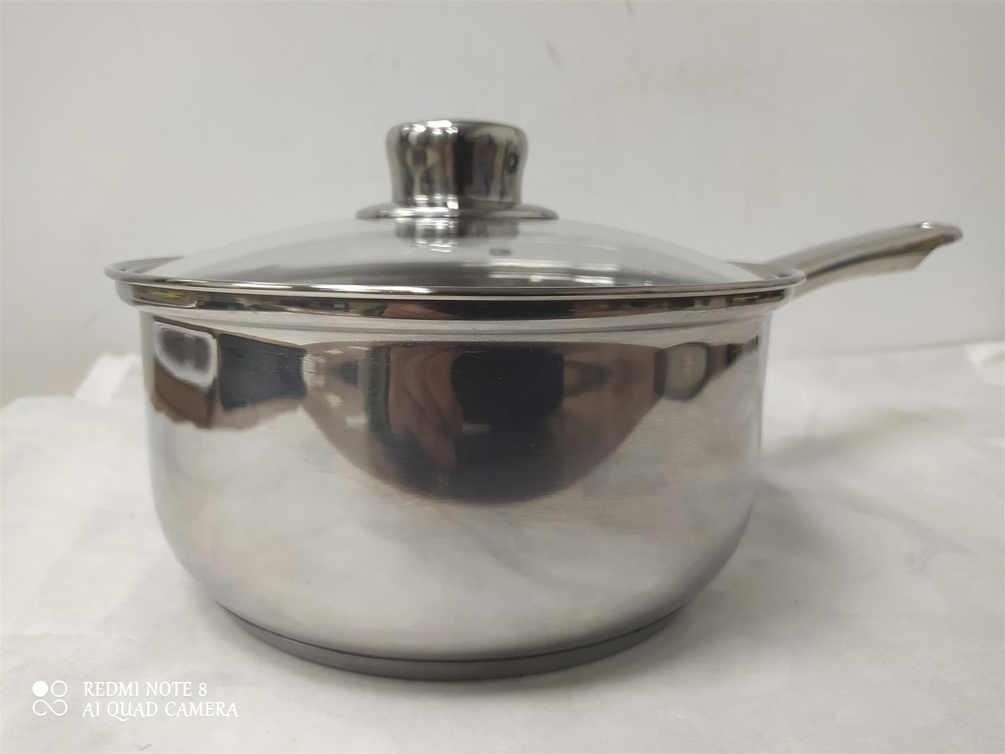 Home 5 Piece Stainless Steel Pan Set Milk Sauce Frying pan Lid Cookware all hobs