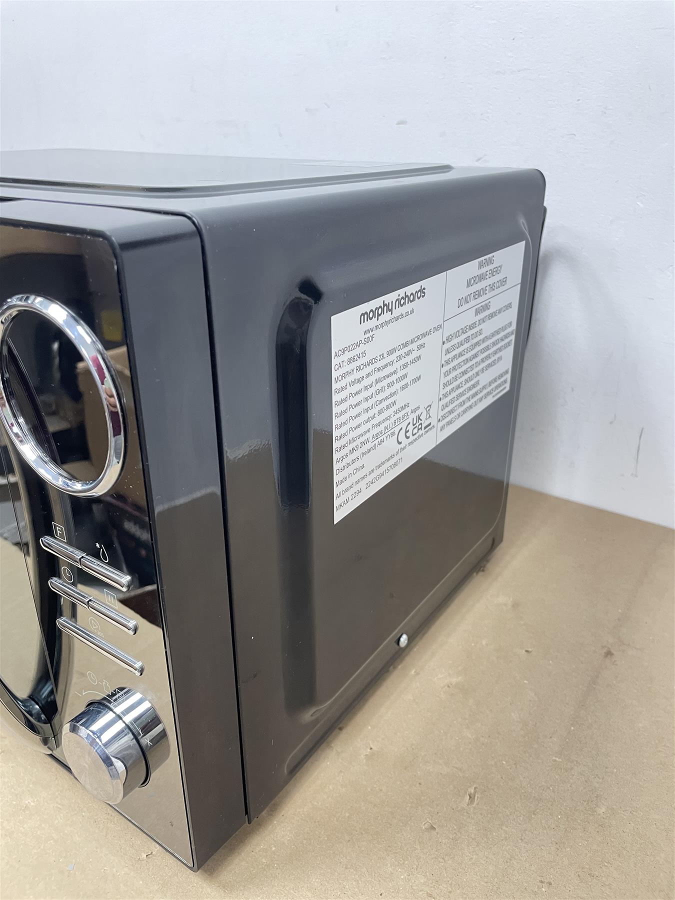 Morphy Richards 23L 900W Combination Microwave - Black microwave with grill