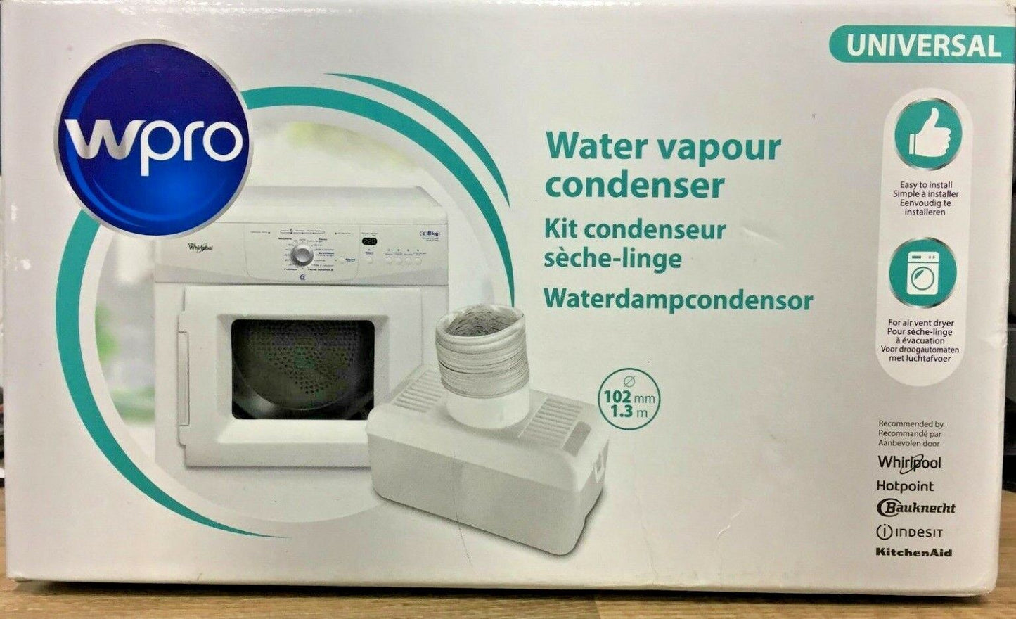 Wpro Universal Tumble Dryer Condenser Vent Hose Kitchen Venting Ventilation Box