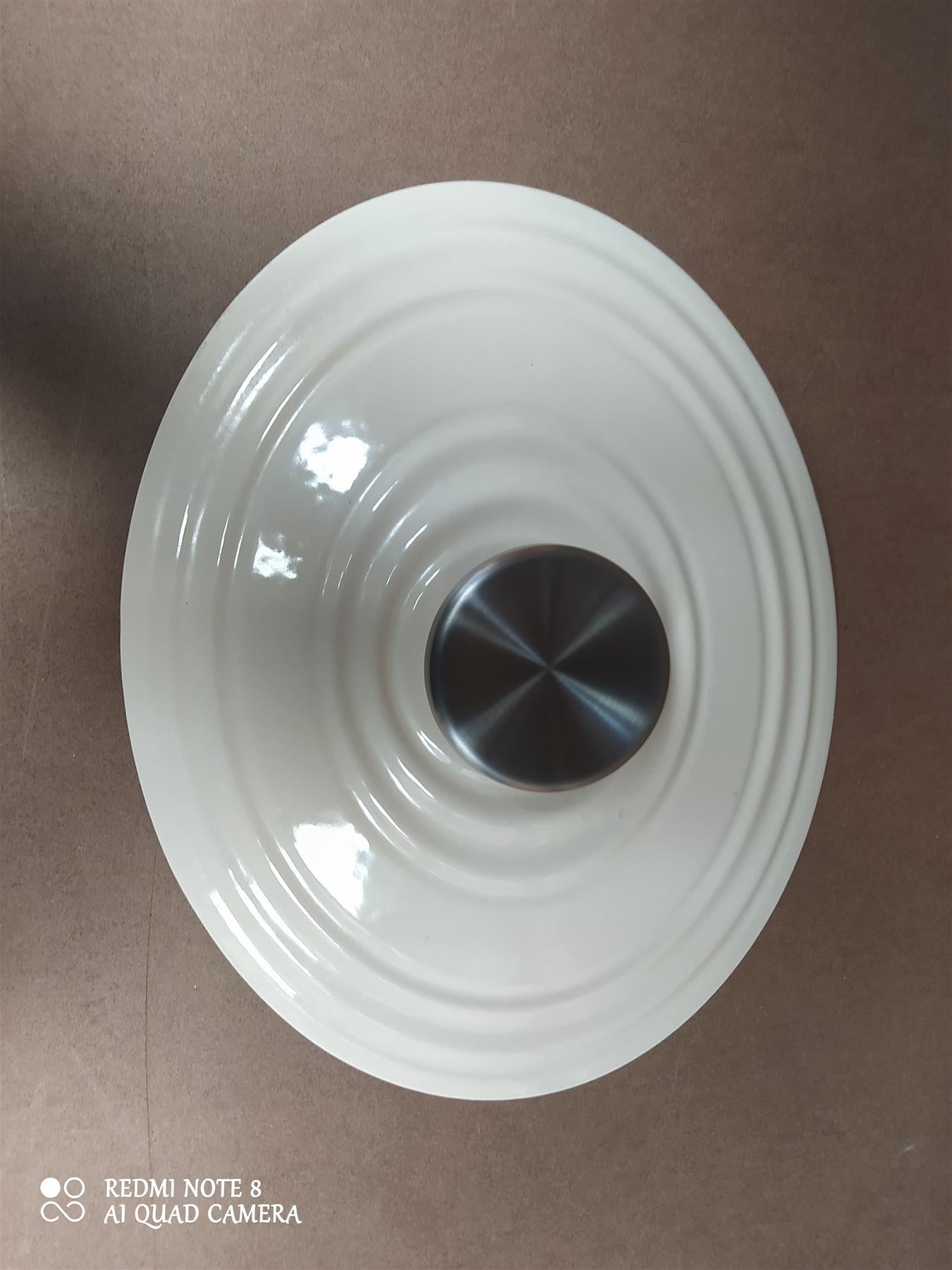 Habitat 2.4 Litre Oval Cast Iron Casserole Dish with Lid enamel coated Cream