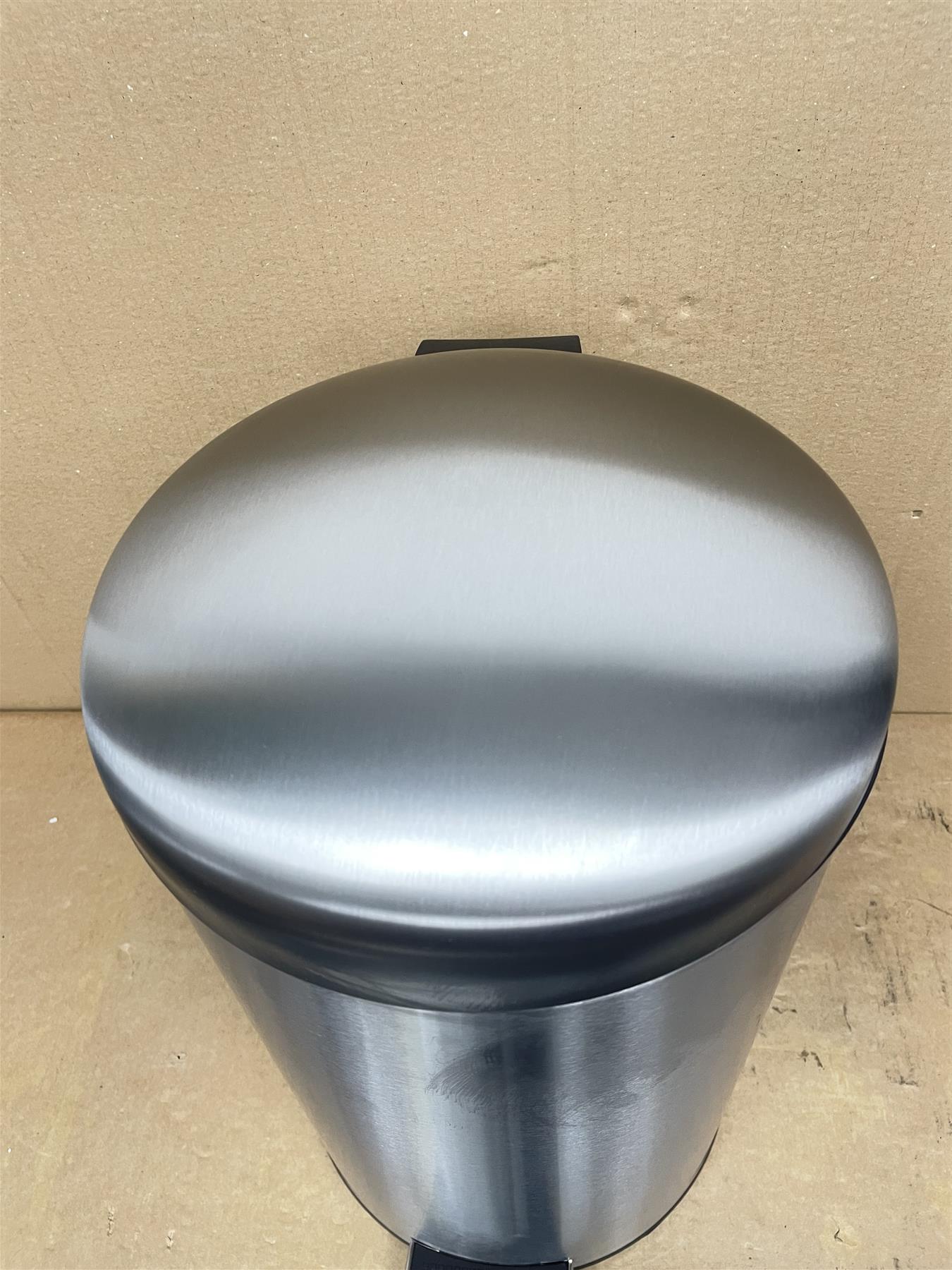 Habitat Brushed stainless steel 12 Litre Domed Foot Pedal Bin Sleek and Silent