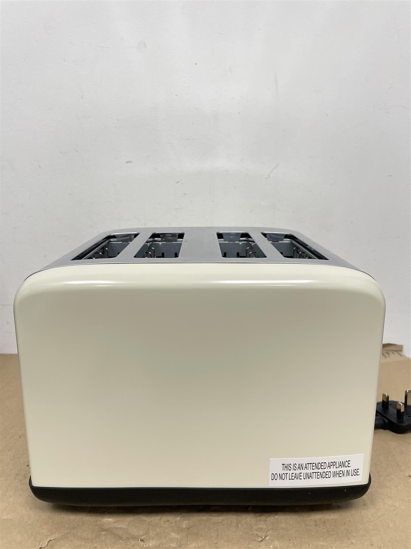 Cookworks Toaster Pyramid 4 Slice Extra-Wide Slots Crumb tray cancel evoke cream