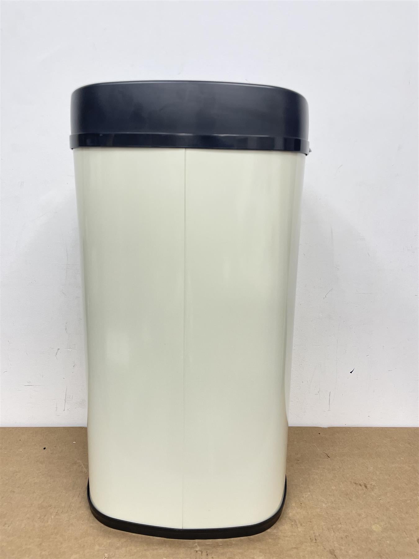 Tower Recycling 42 Litre Square Sensor Bin lid automatically opens - Cream
