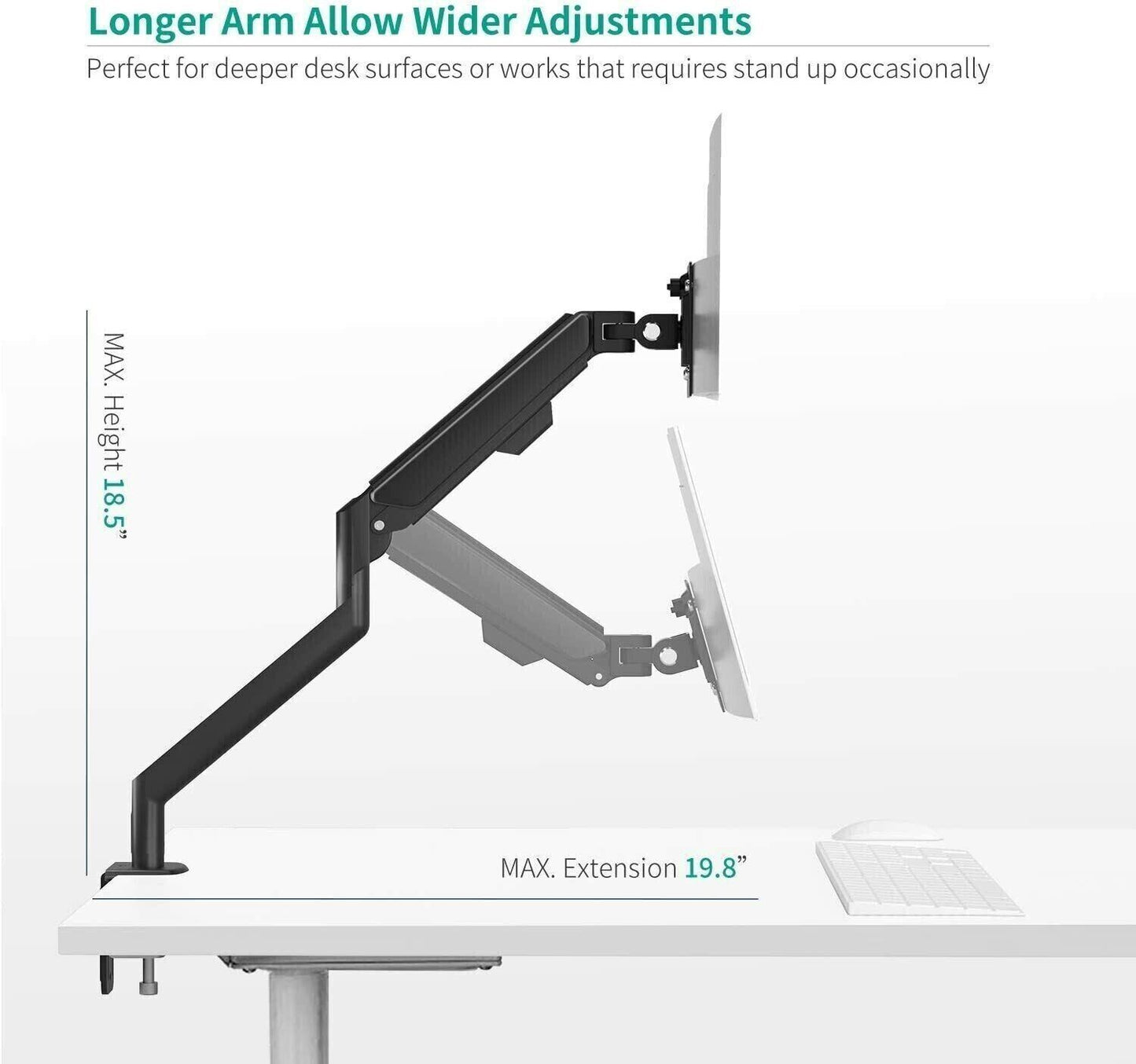 Single Monitor Mount Adjustable Screen Bracket Computer Table Stand 13"-27" inch