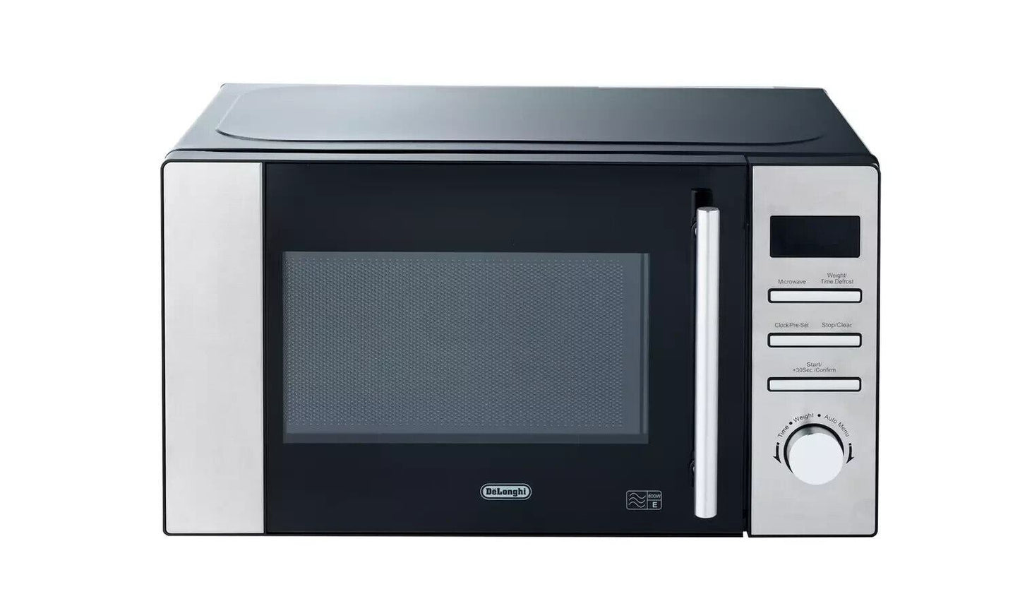 De'Longhi Microwave Oven 20L 800W Kitchen Standard Reheat Stainless Steel