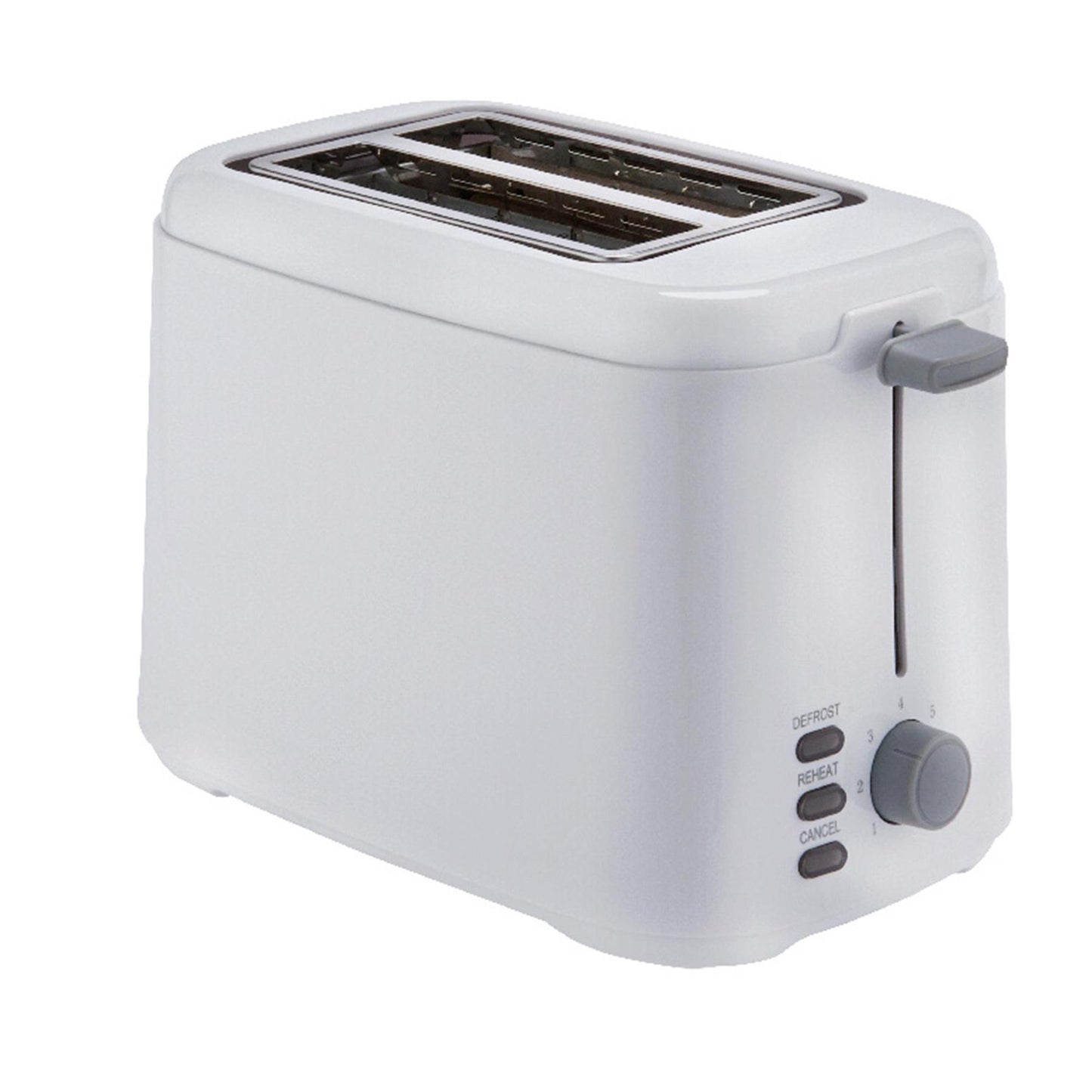 Cookworks 2 Slice Toaster Kitchen Basic Electric Defrost Extra wide slots White