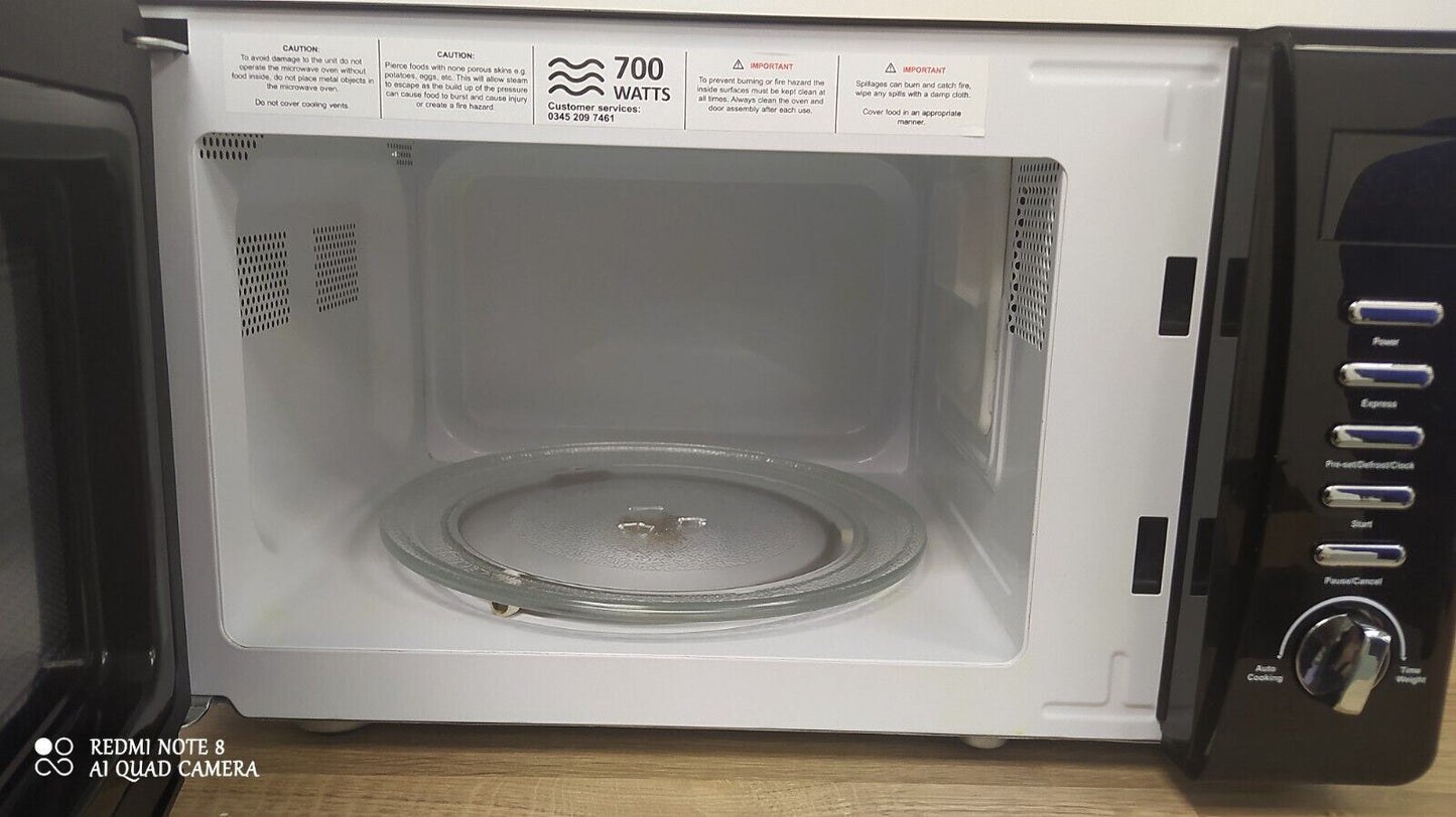 Russell Hobbs Worcester Microwave 700W Standard KITCHENFOOD REHEAT DEFROST BLACK