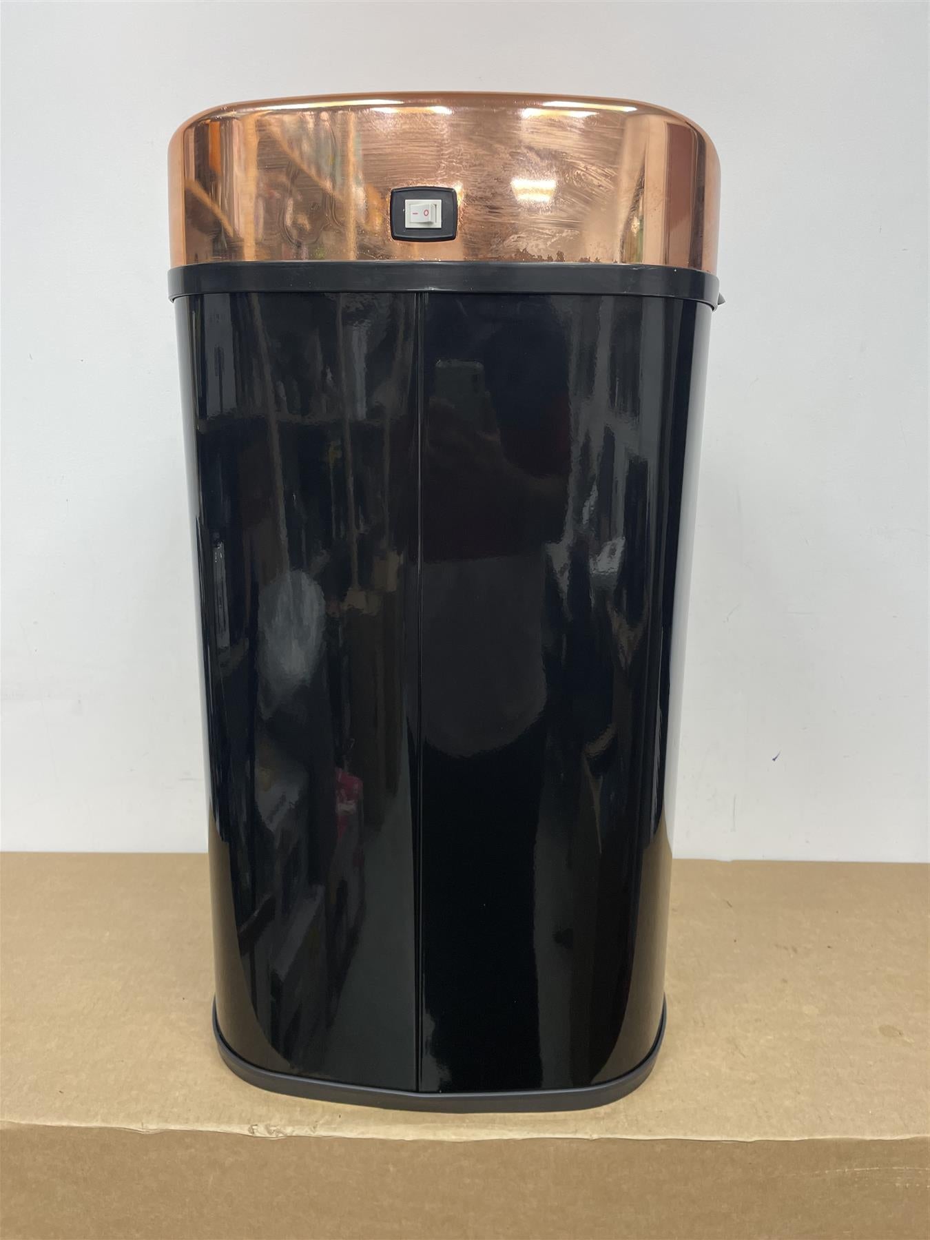 Tower Square Sensor Bin Household waste Hands Free Open lid - Rose Gold & Black
