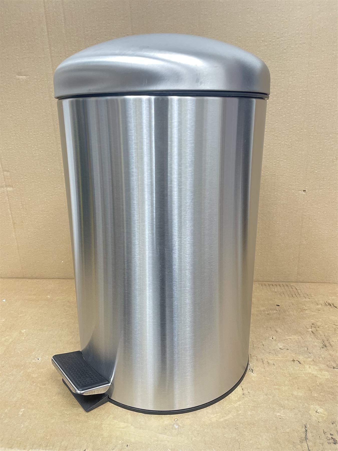 Habitat Brushed stainless steel 12 Litre Domed Foot Pedal Bin Sleek and Silent