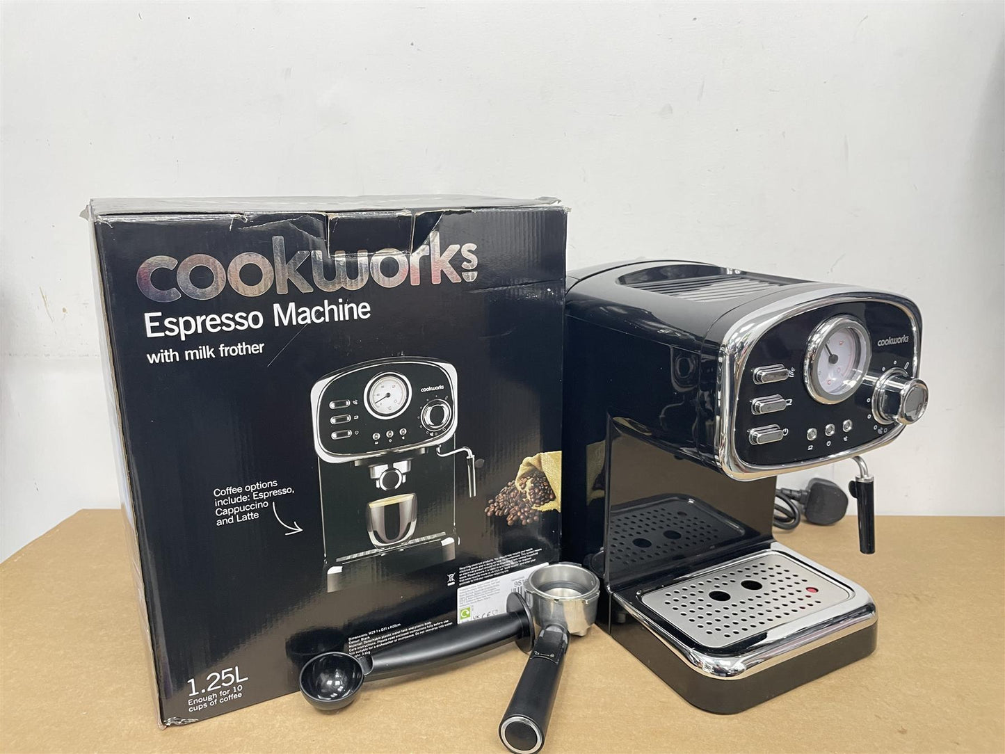 Cookworks CM5013B-GS Espresso Coffee Machine | Barista-Quality Coffee at Home