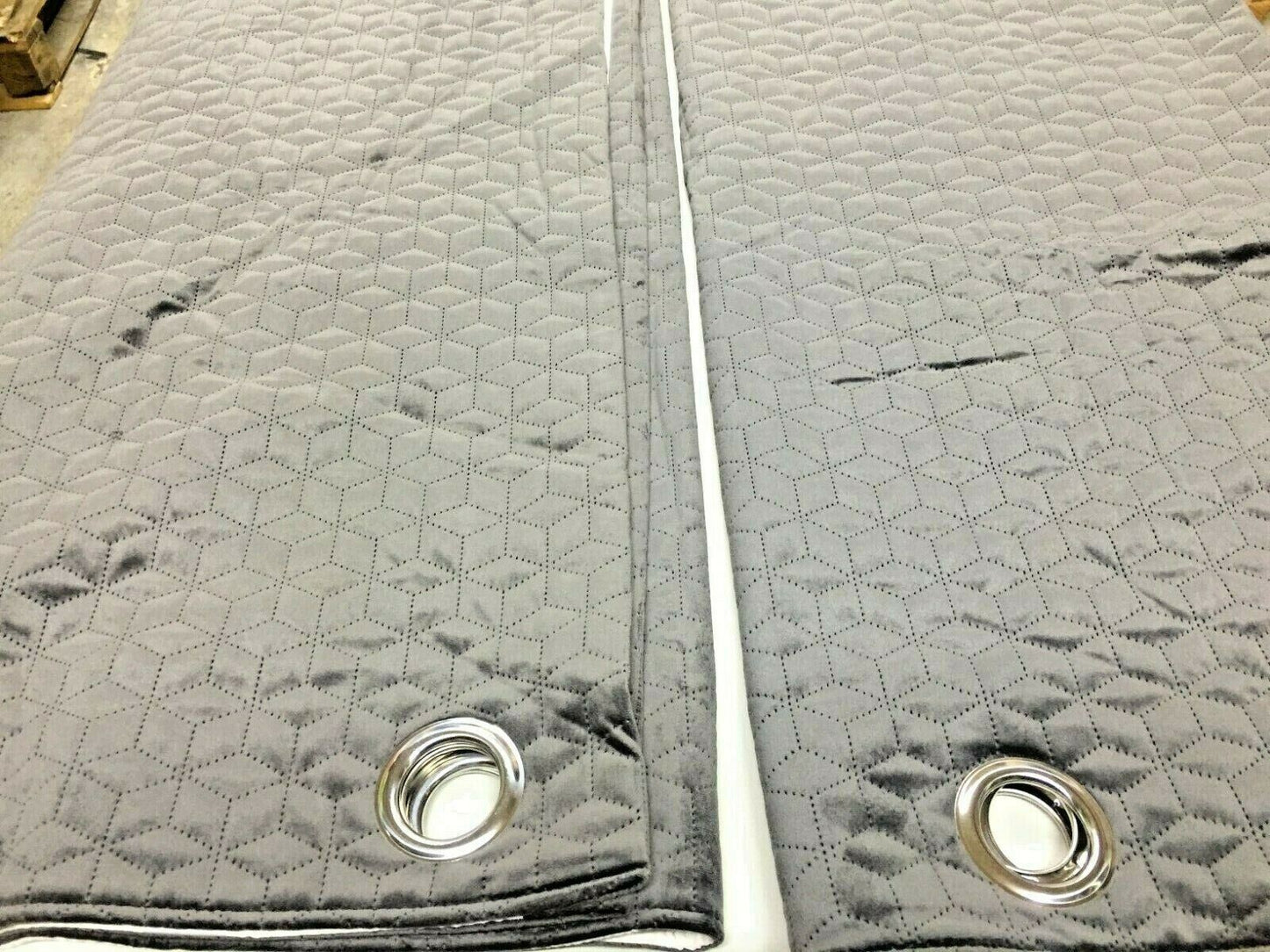 Argos Home Pinsonic Velvet Lined Pair Eyelet Curtains 168cm wide 229cm drop