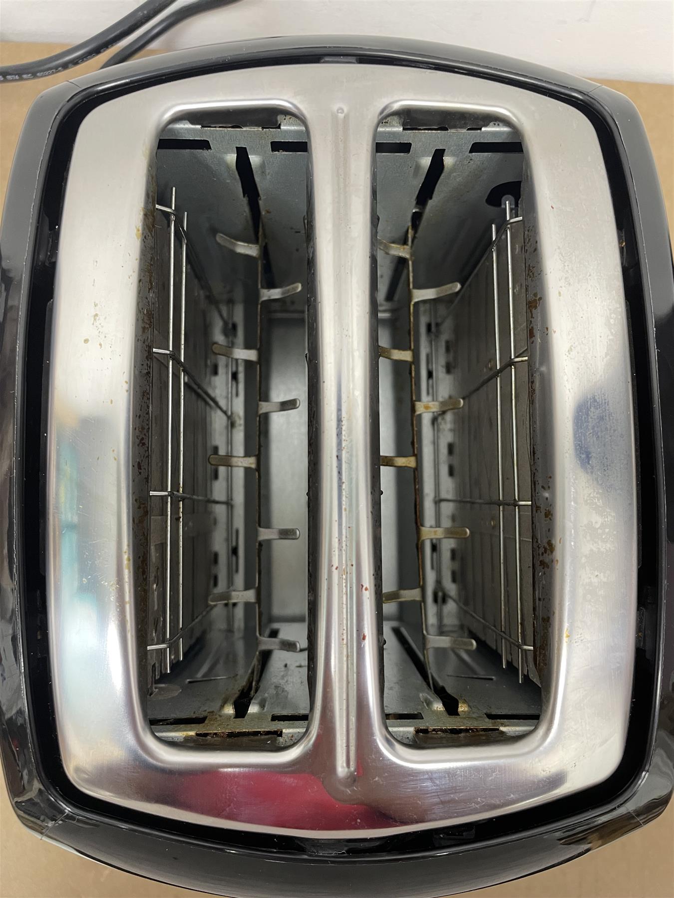 Russell Hobbs Honeycomb 2 Slice Black Plastic Toaster Reheat Function - Black