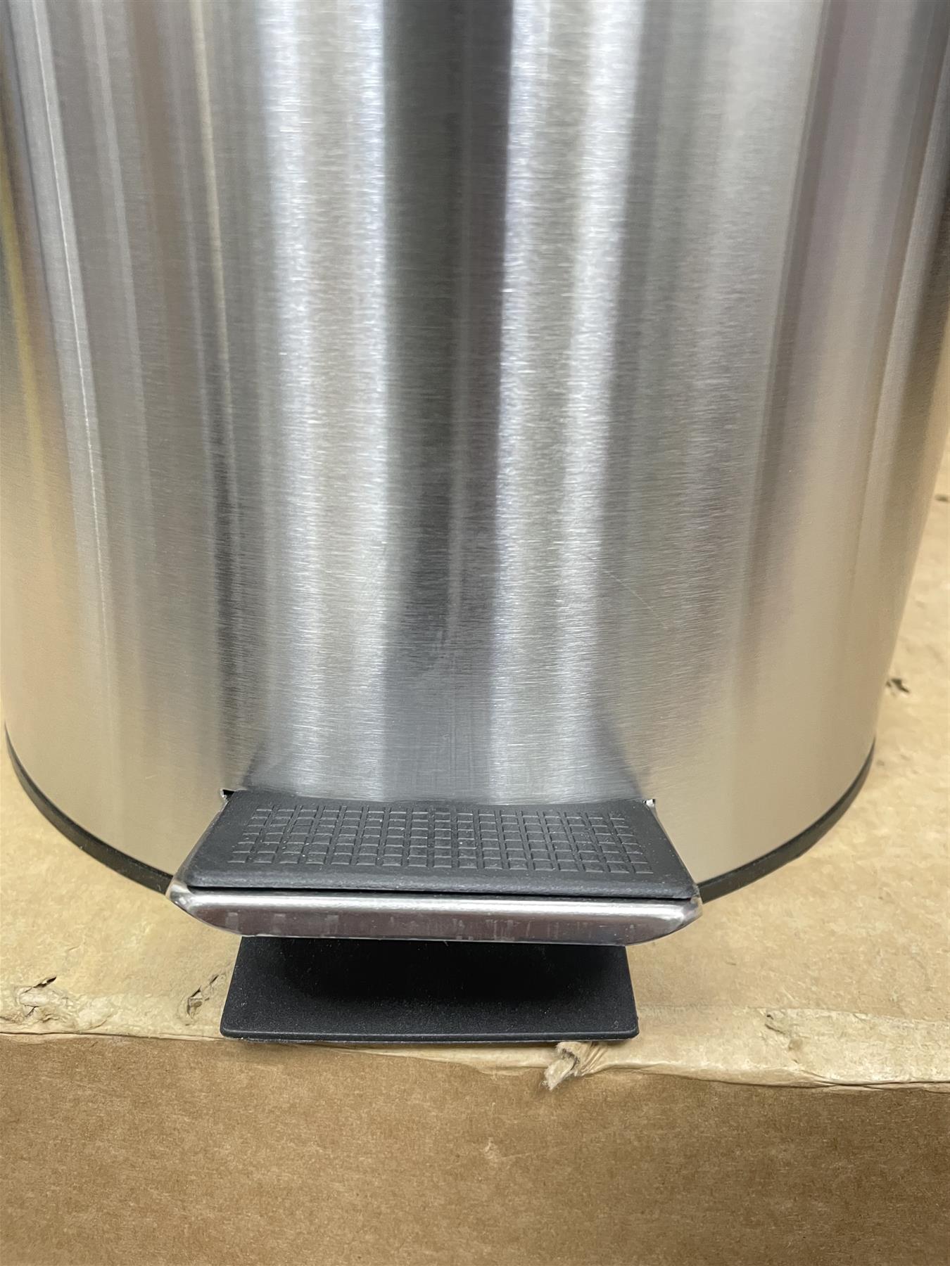 Habitat Brushed stainless steel 12 Litre Domed Foot Pedal Bin Sleek and Silent