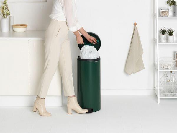 brabantia newicon pedal bin 30l Trash can inner Bucket Slim pine green