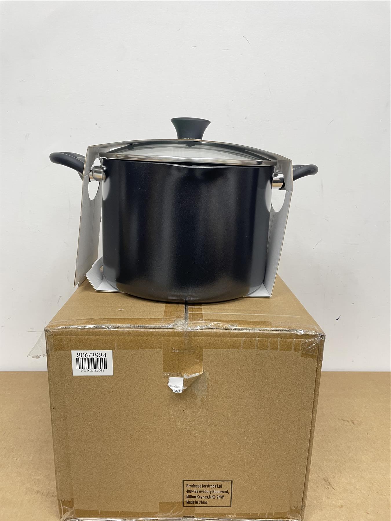 Argos Home 24cm Aluminum Stock Pot 7.5L Easy clean with non stick coating