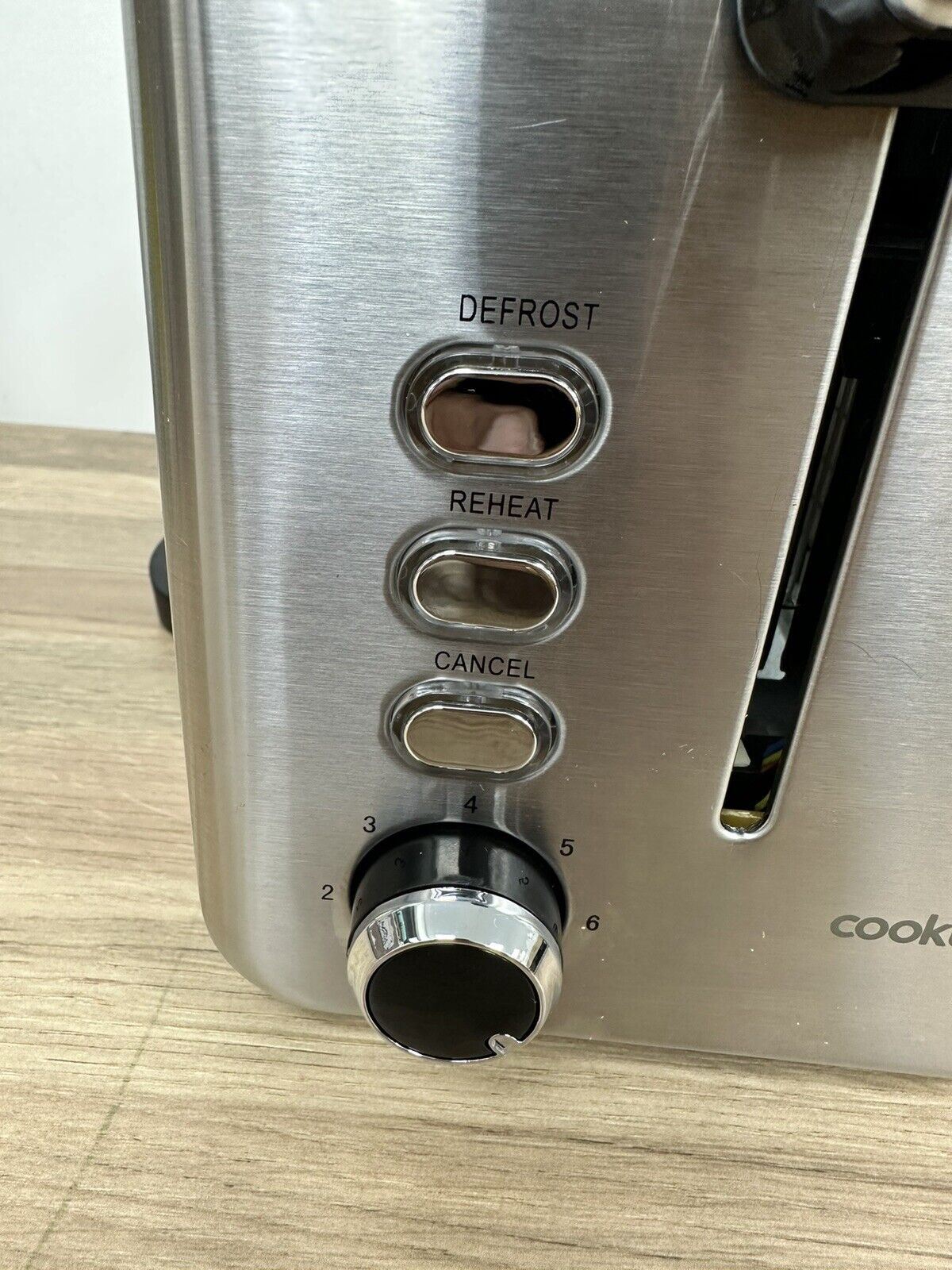 Cookworks 2 Slice Toaster - Brushed Stainless Steel Defrost Black Slots Bagel