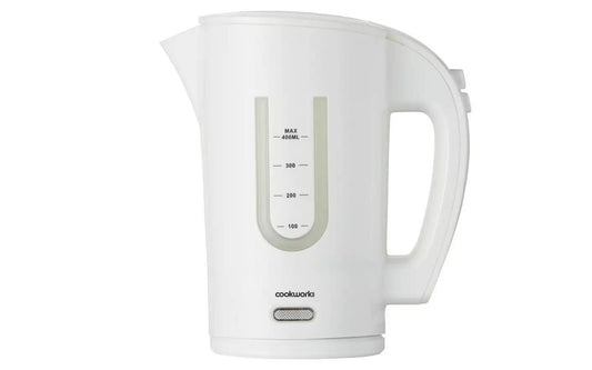 Cookworks Travel Kettle Boil Dry Protection with cups works worldwide - White