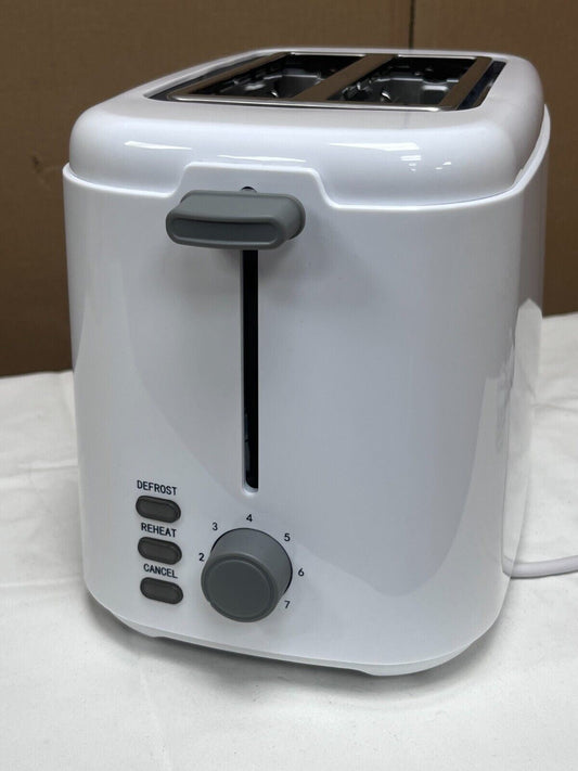 Cookworks Kitchen Electric 2 Slice Defrost Extra wide slots Toaster - White