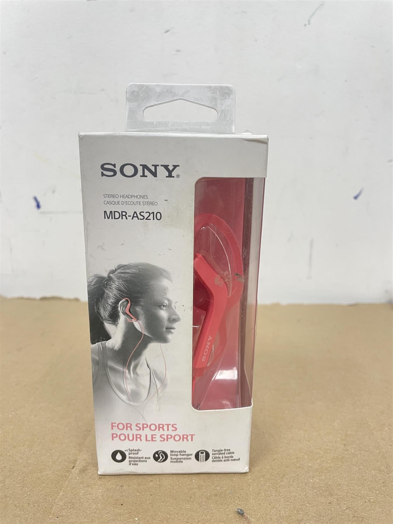 Sony MDR AS210 In-Ear Headphones Black Free Sports Earphones mic remote wired