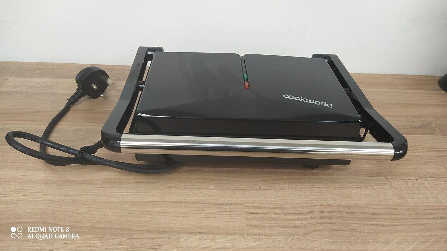 Cookworks 1080W 2 Portion Panini Press Toast Sandwich panini Maker Toaster Black