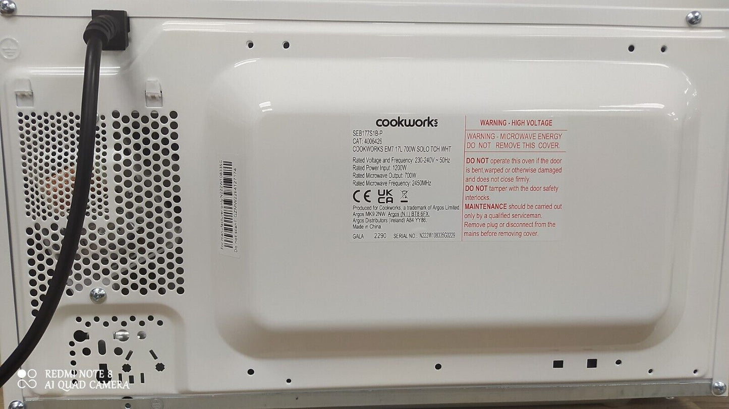Cookworks Microwave Oven EM7 700W Standard Kitchen Food Reheat Defrost White