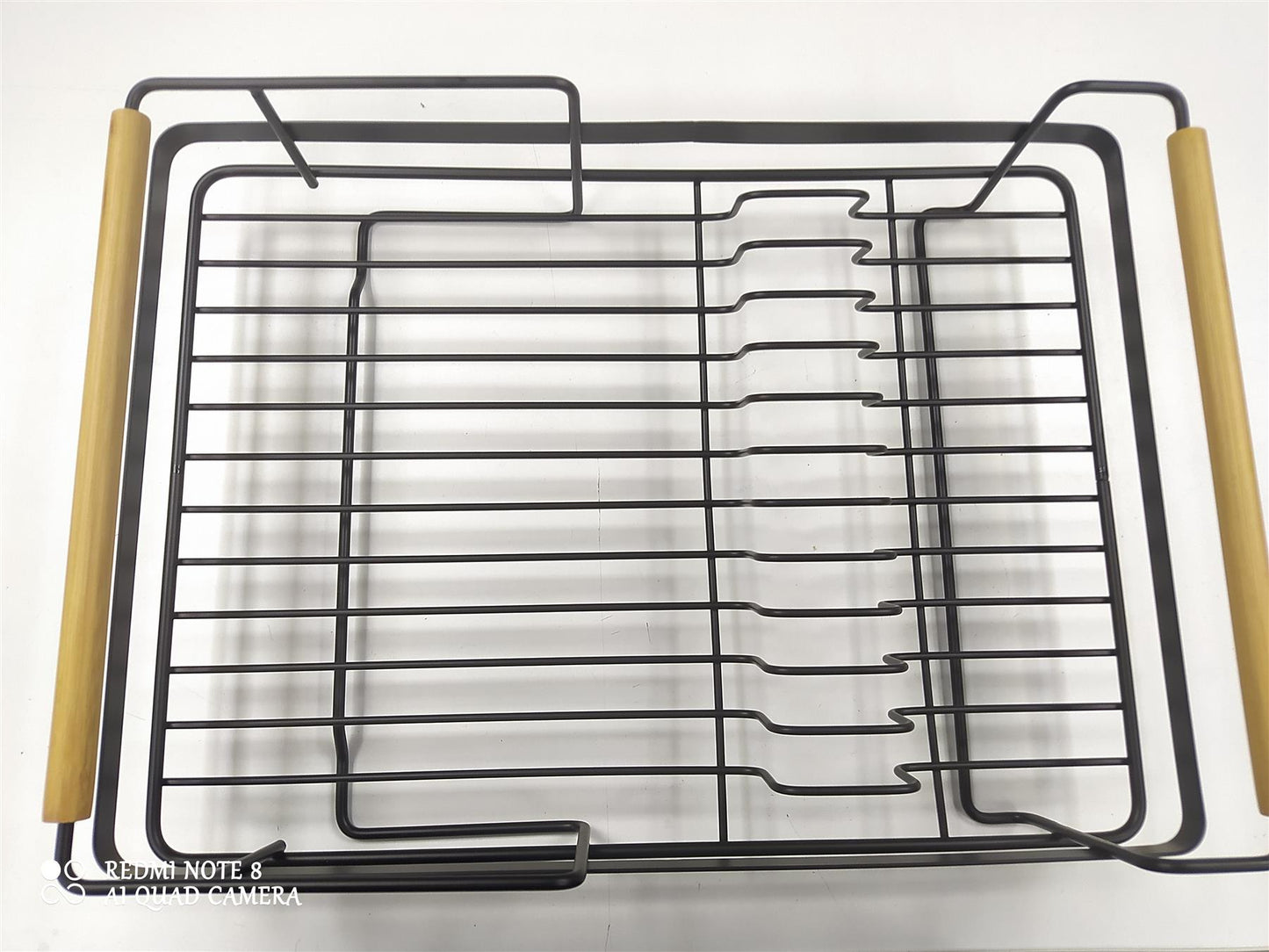 Habitat Wire Dish drainer Kitchen Sink Counter Cutlery Holder Plate Wood&Black