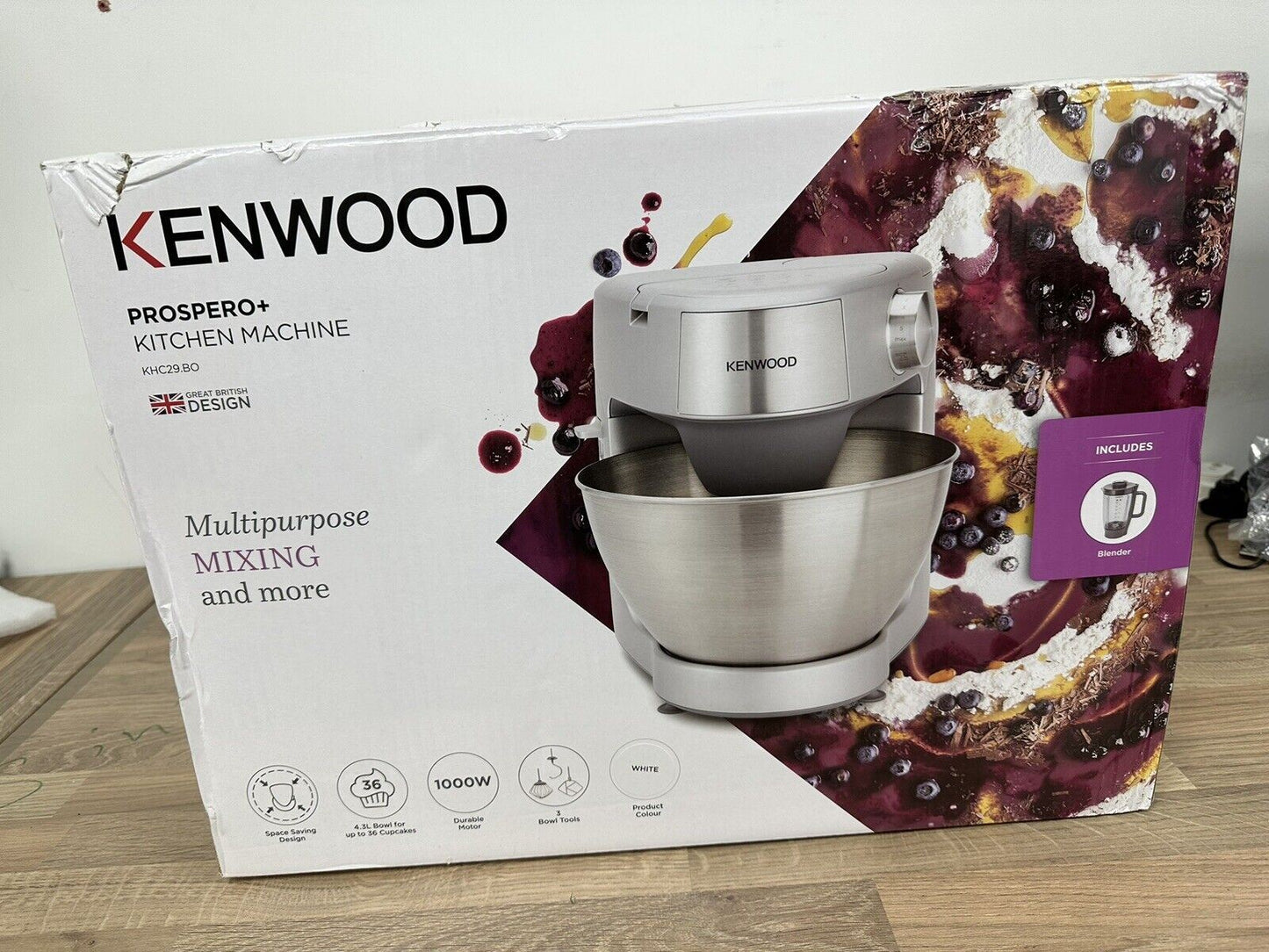 Kenwood Kitchen 4.3L KHC29.B0WH Prospero Stand Mixer - White Food Mixing Baking
