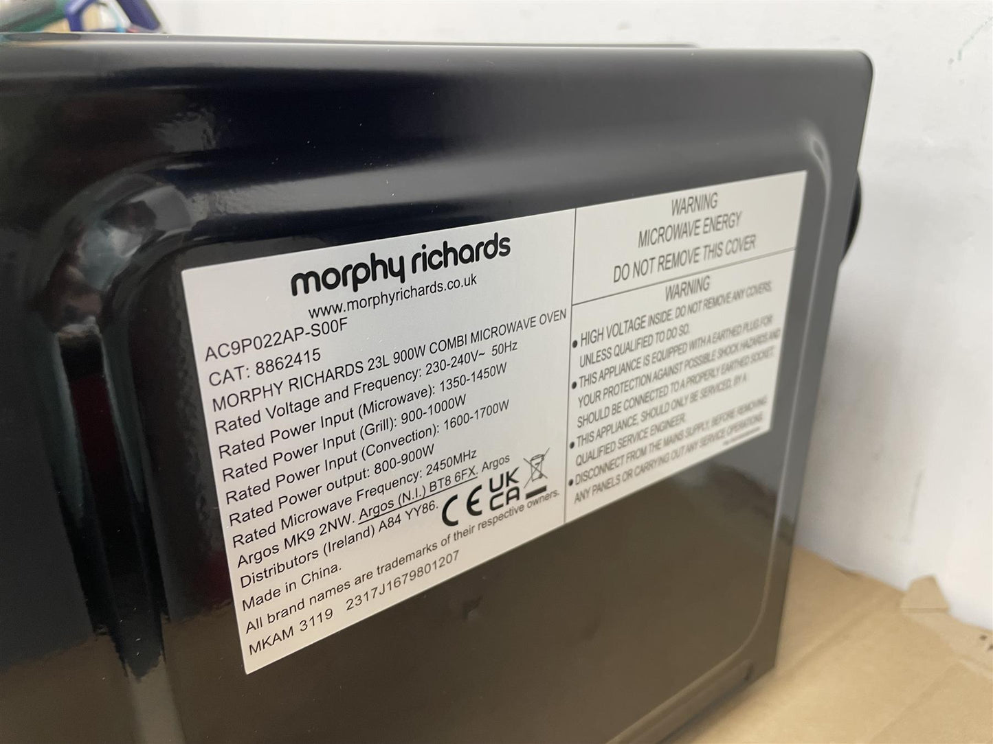 Morphy Richards 900W 23L Digital Combination Food reheat Microwave Oven - Black
