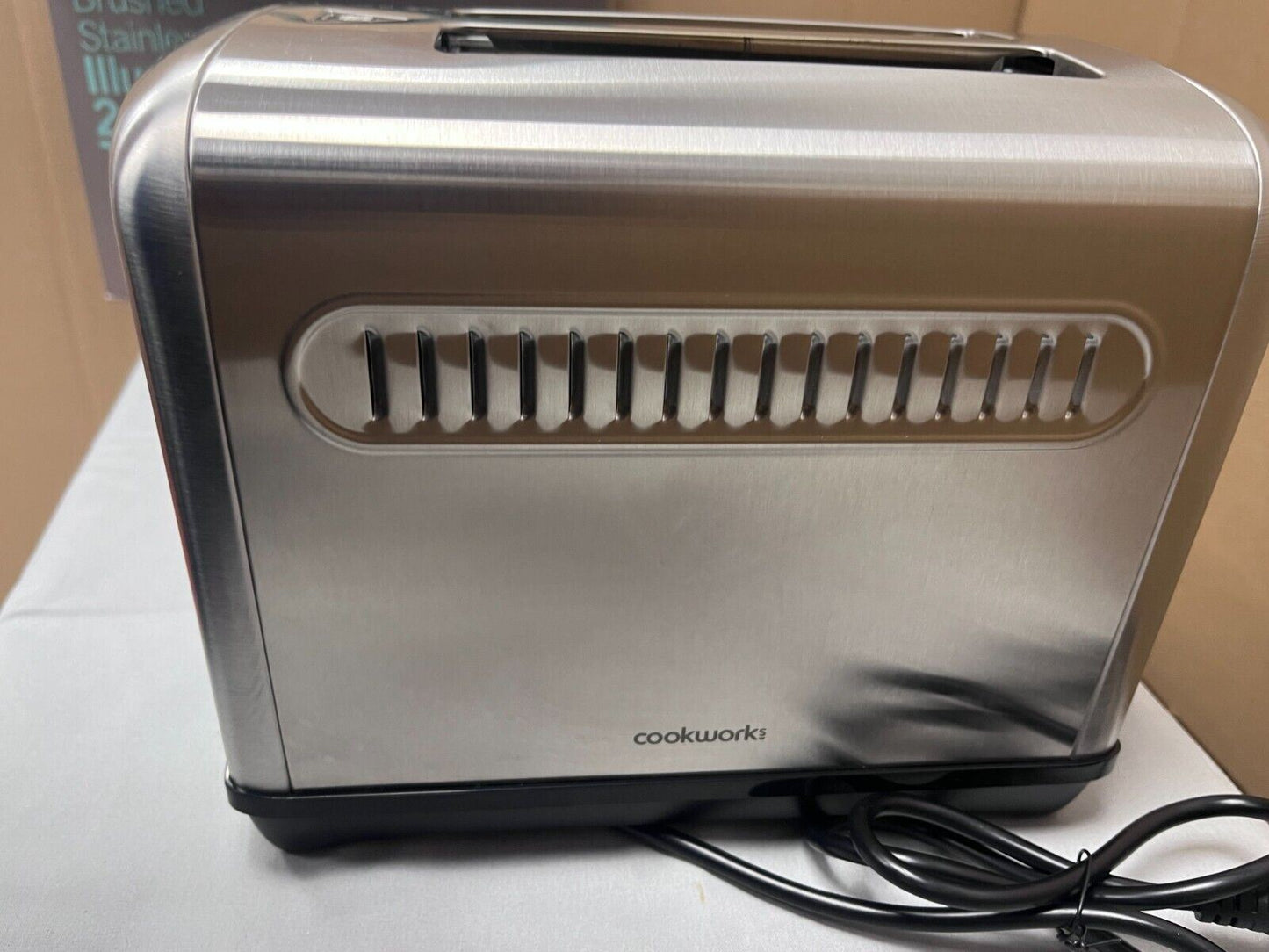 Cookworks Illuminated classy 2 Slice Toaster stainless steel 6 toast settings