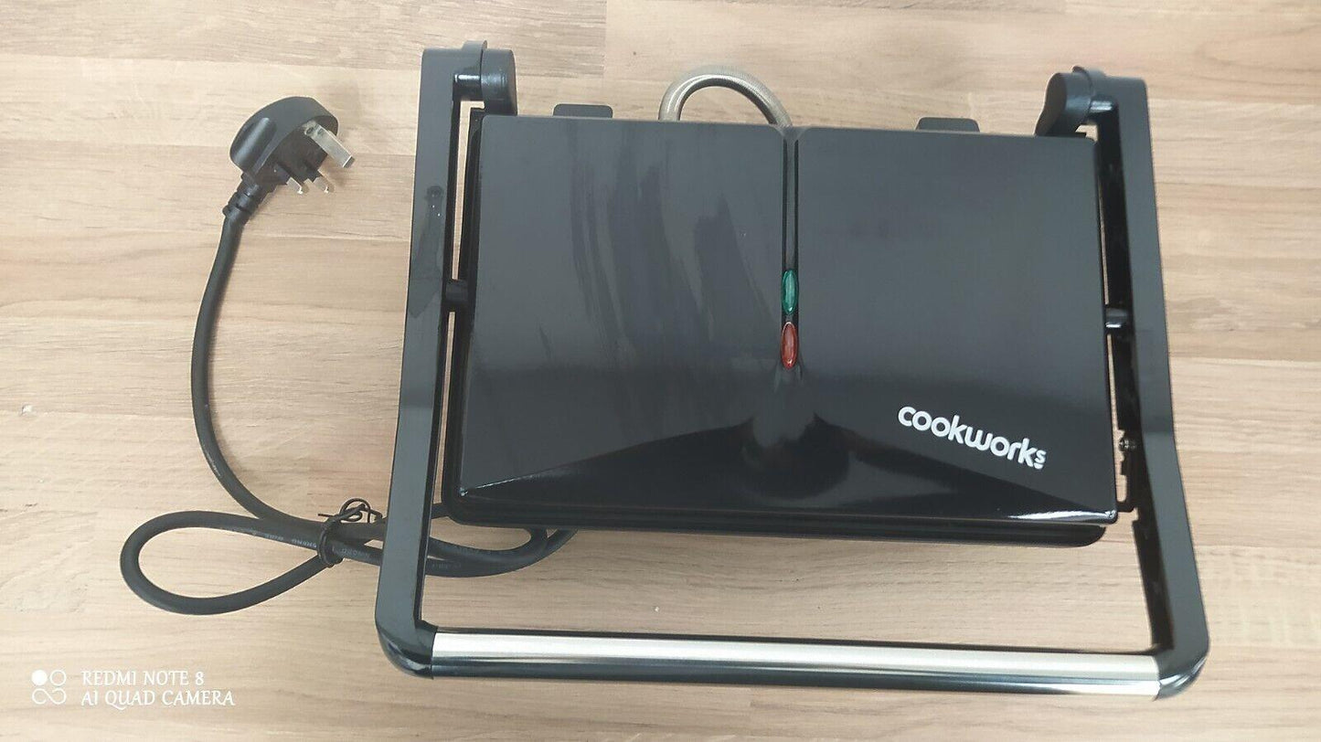 Cookworks 1080W 2 Portion Panini Press Toast Sandwich panini Maker Toaster Black