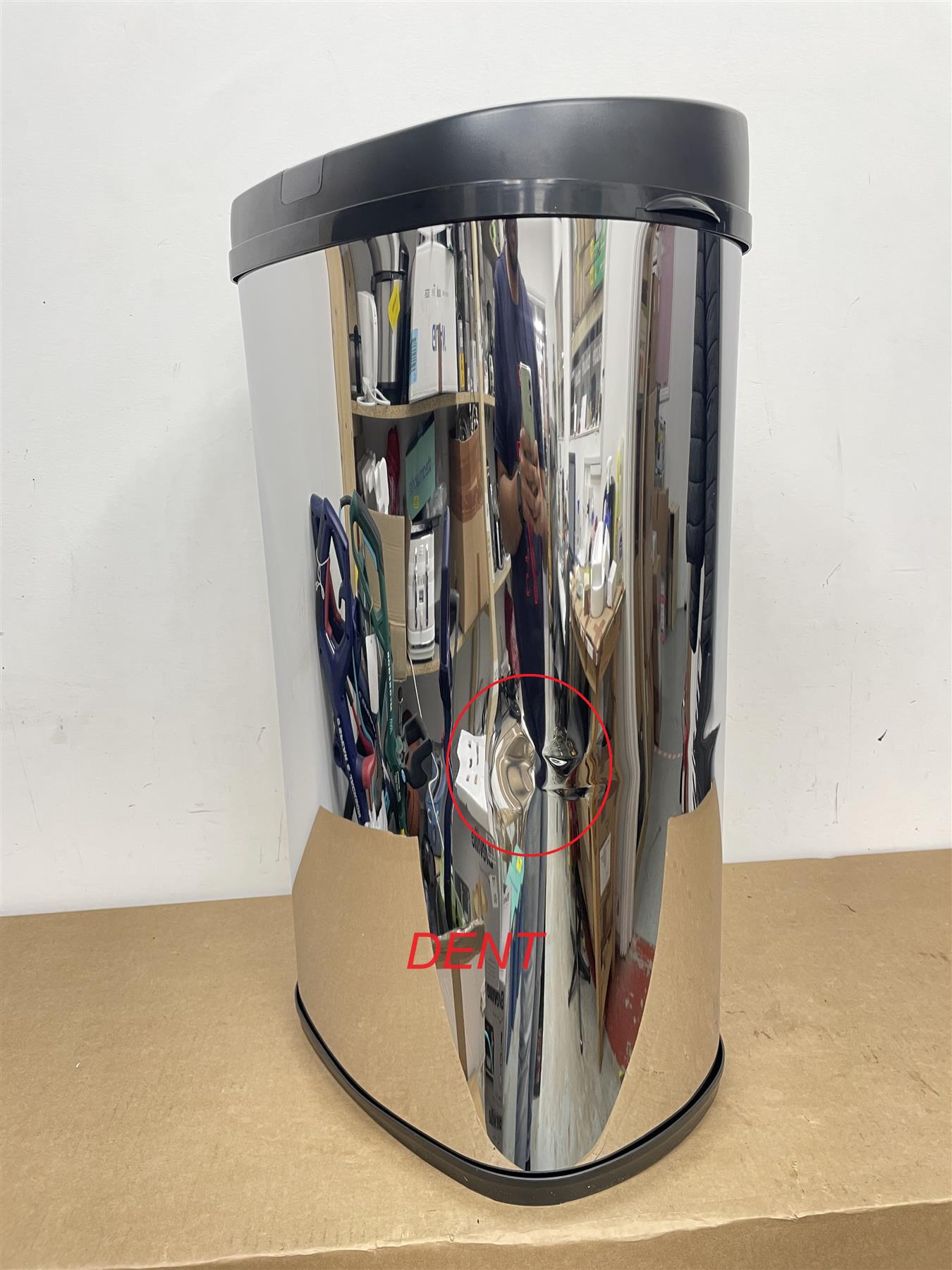 Tower Recycling 42 Litre Square Sensor Bin lid automatically opens - black
