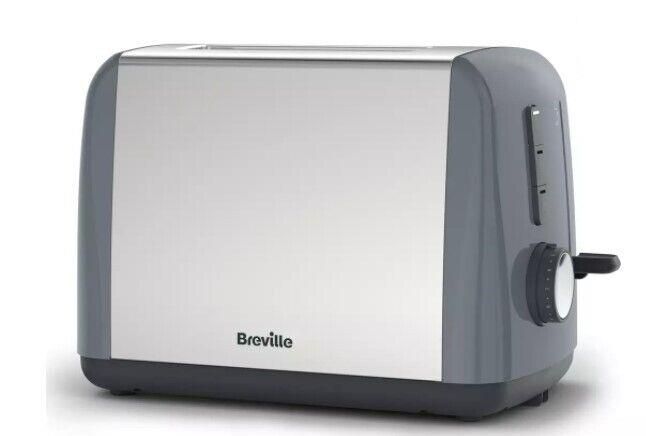 Breville toaster ITT989 Stainless Steel 2 Slice grey wide slots  defrost, reheat