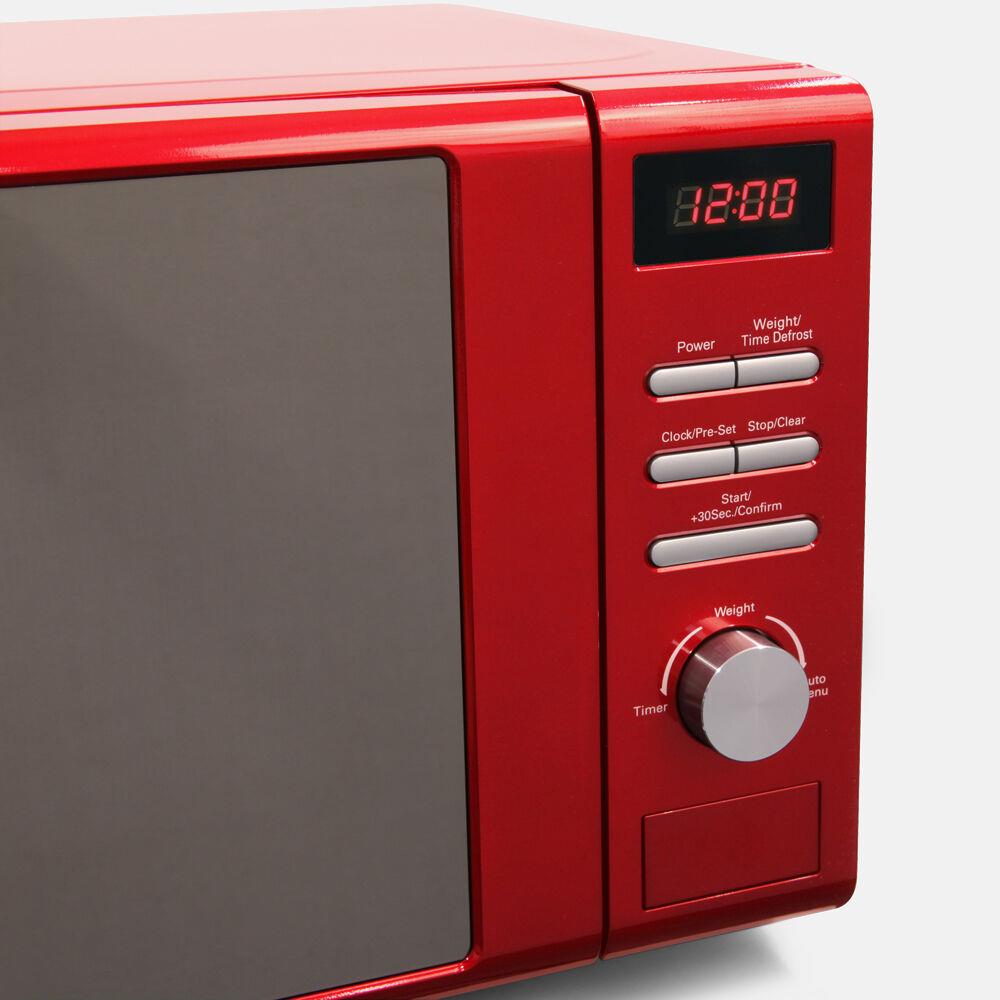 RUSSELL HOBBS Microwave 20L 800W Defrost  8 Auto Cook Mettalic Red