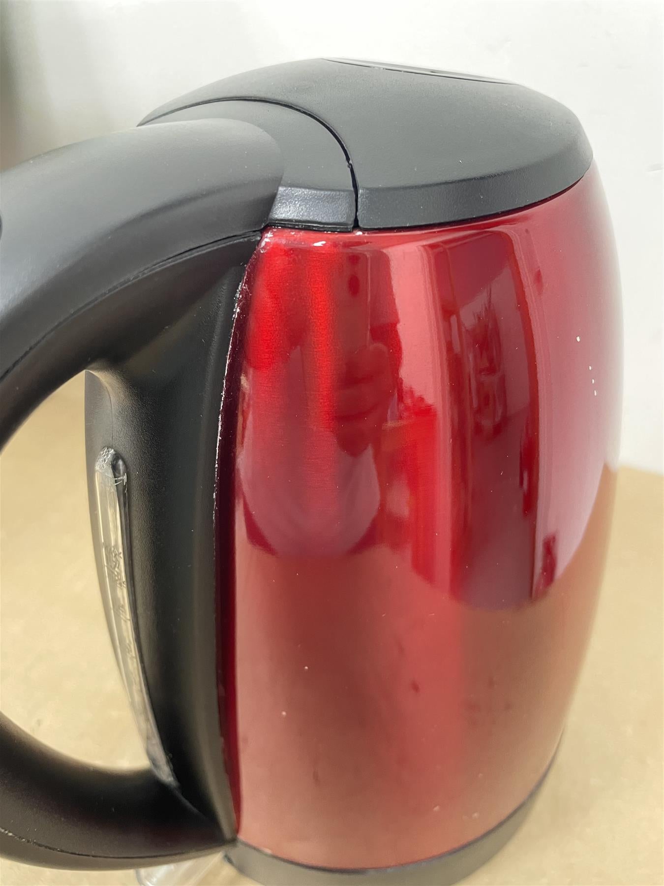 Cookworks Stainless Steel Red Jug Kettle Boil Dry Protection