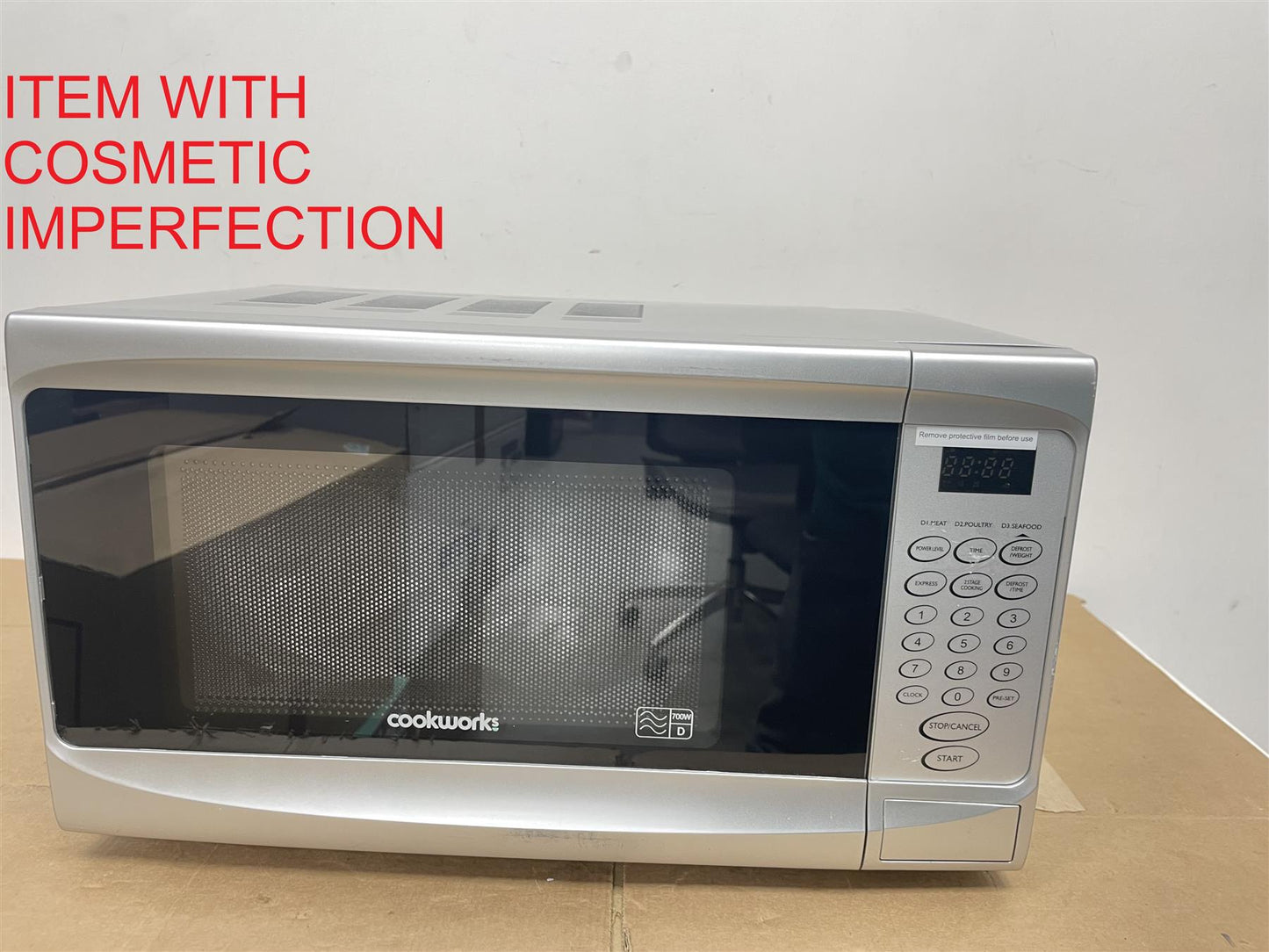 Cookworks 700W Standard Food Reheat Defrost Microwave Oven P70B - Silver