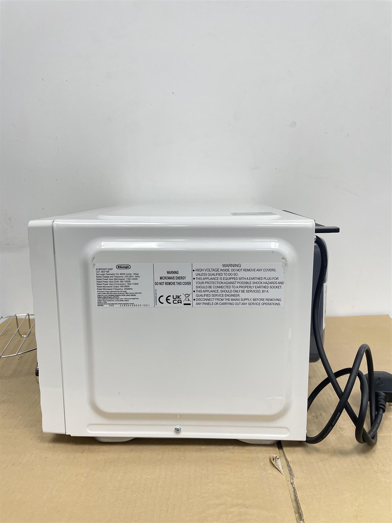 De'Longhi Brillante 23L 900W Combination Microwave - White Defrost option
