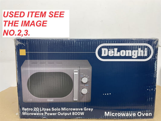 De'Longhi Argento Flora 800W Standard Microwave oven Food Reheat  - Grey