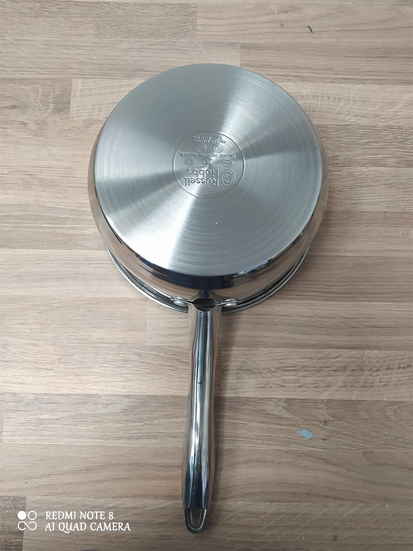 Russell Hobbs Sauce Pan Set 3 Piece Stainless Steel milk fry kitchen Glass lids