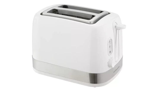 Cookworks Illuminated 2 Slice Toaster Wide slots defrost reheat - White Plastic