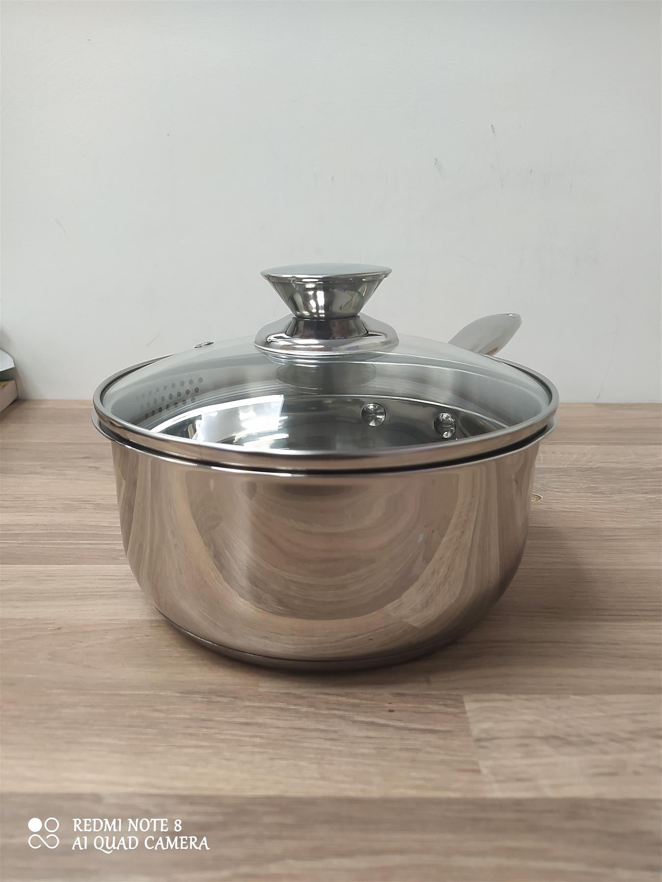 Russell Hobbs Sauce Pan Set 3 Piece Stainless Steel milk fry kitchen Glass lids