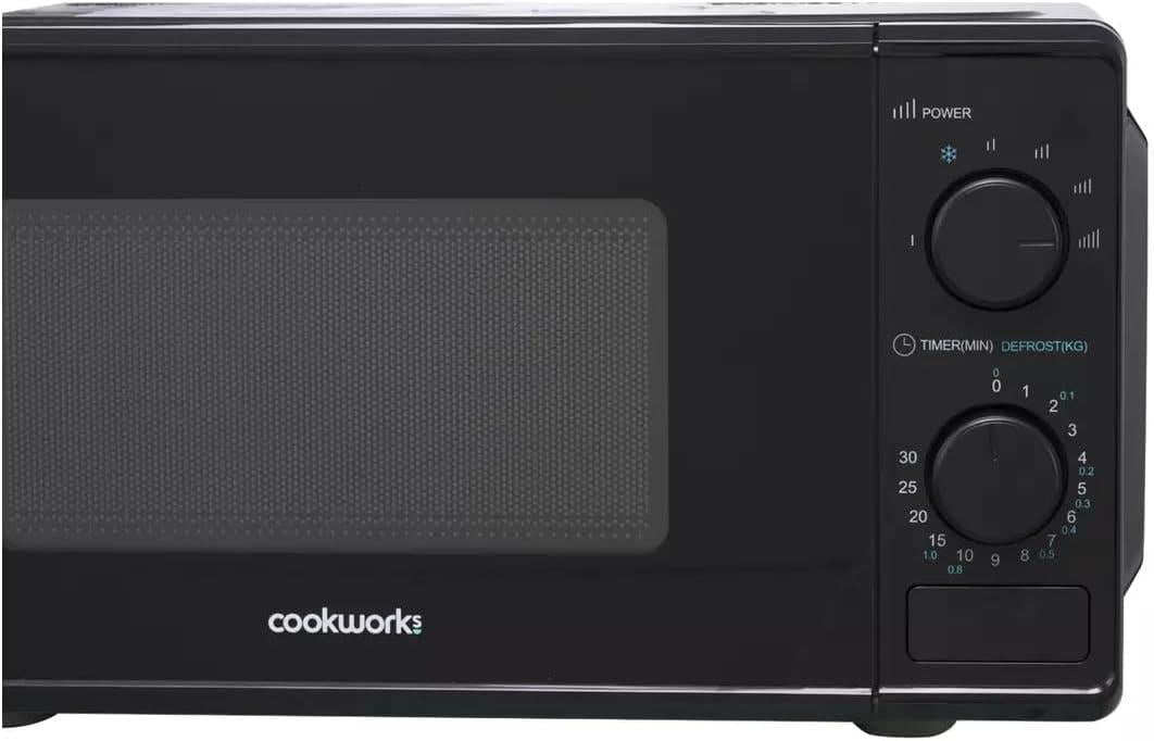 Cookworks Standard Microwave MM7 17L 700W Manual Dial Defrost Black