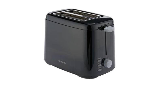 COOKWORKS 2 SLICE Toaster Light Plastic Heating Extra Wide Slots Bagel Black