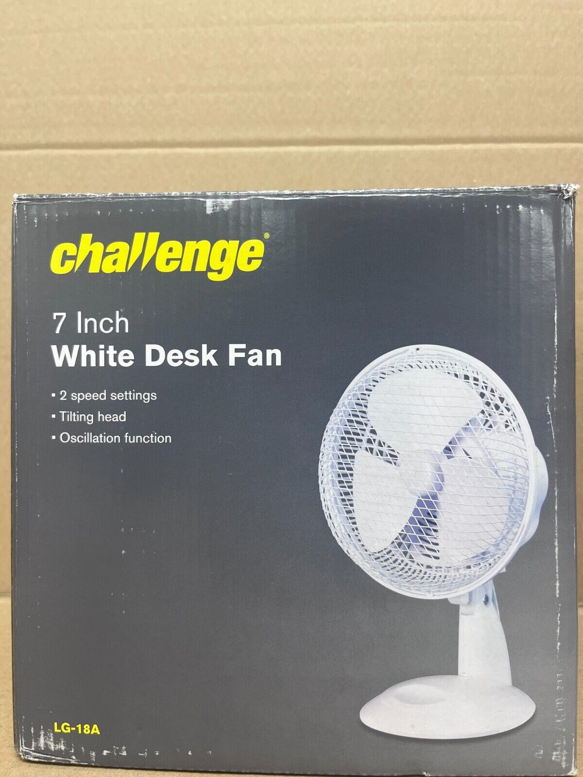Challenge White Oscillating Desk Fan - 7 Inch portable desk fan small fan