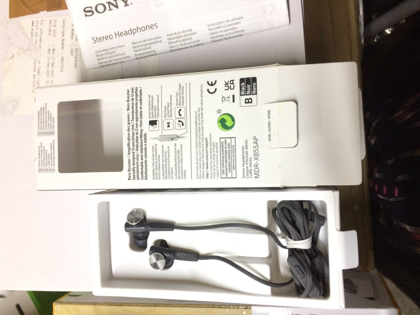 Sony Headphones MDR-XB55AP In-Ear Extra Bass with In-Line Control wired earphone