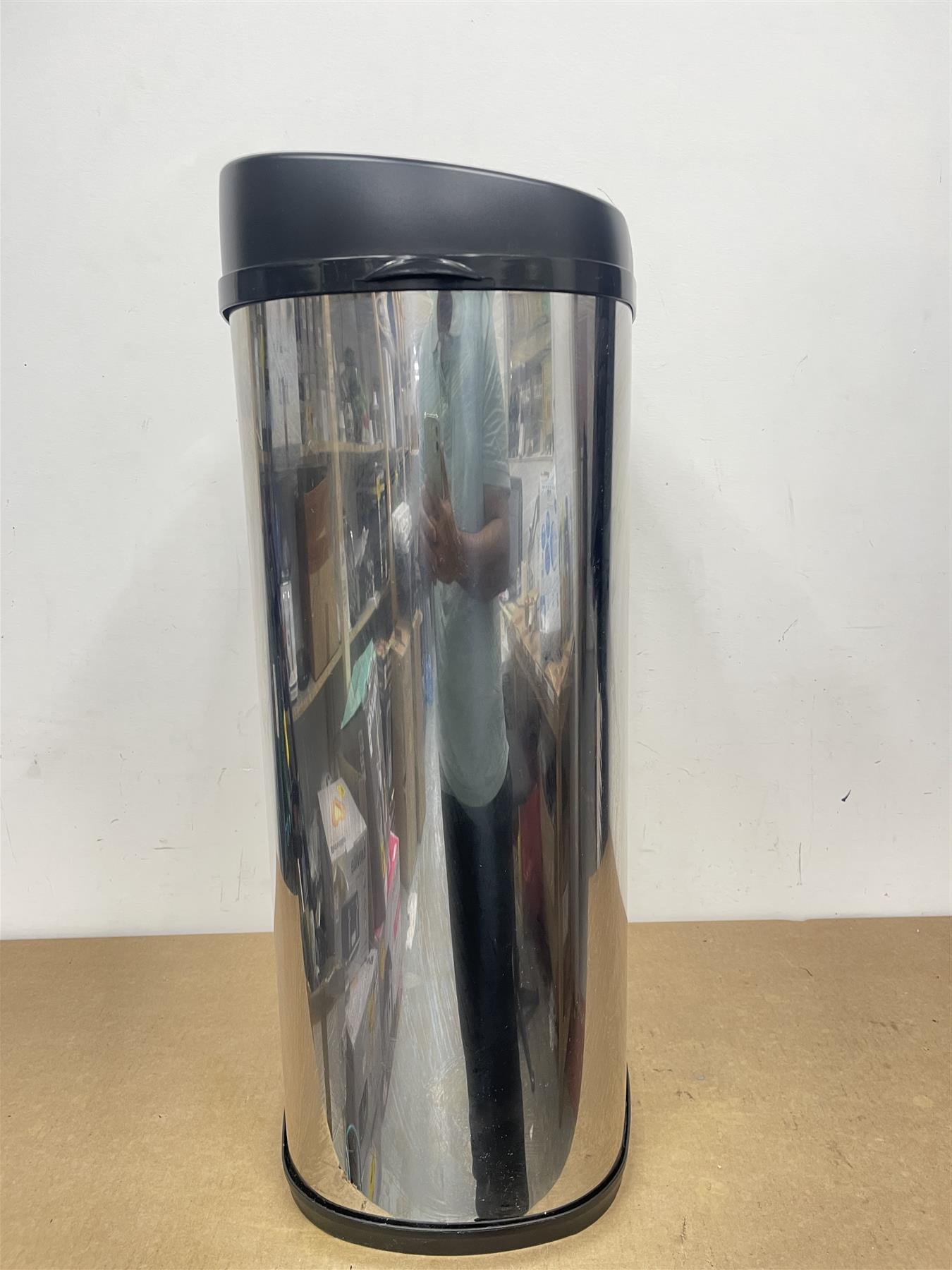 Tower Recycling 42 Litre Square Sensor Bin lid automatically opens - black