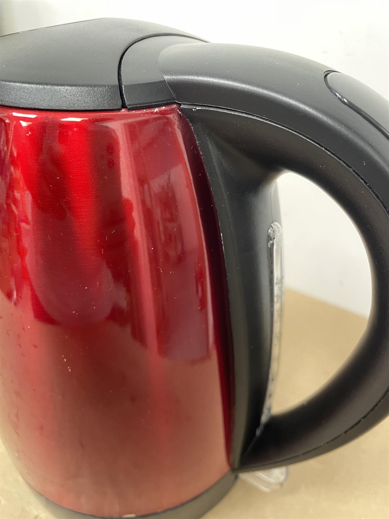 Cookworks Stainless Steel Red Jug Kettle Boil Dry Protection