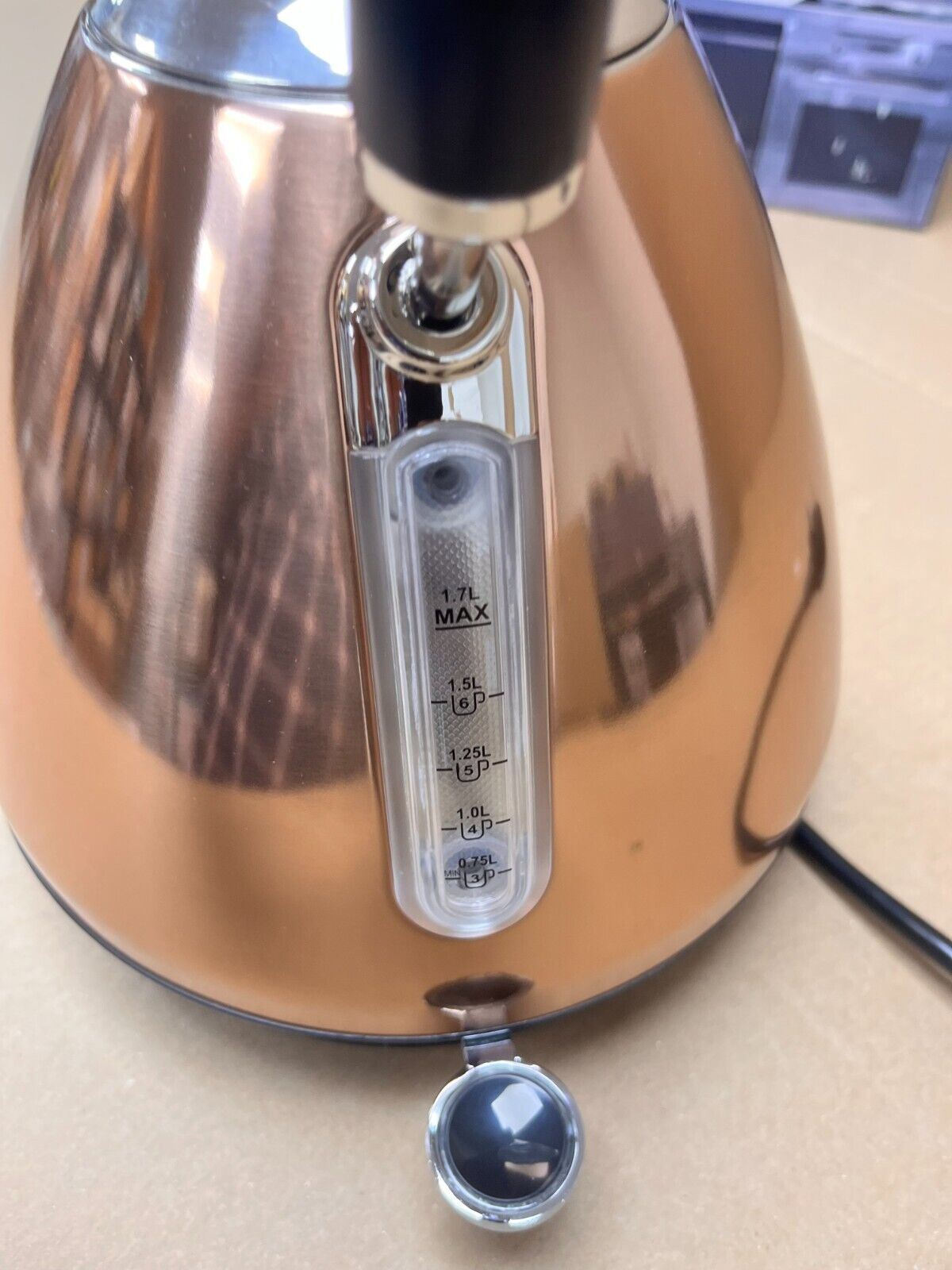Cookworks 1.7L Copper Kettle Pyramid Design Rapid Boil Kettle Cordless Automatic