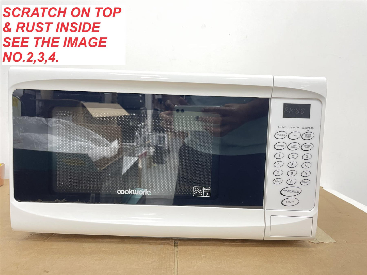 Cookworks Microwave Oven EM7 700W Standard Kitchen Food Reheat Defrost White