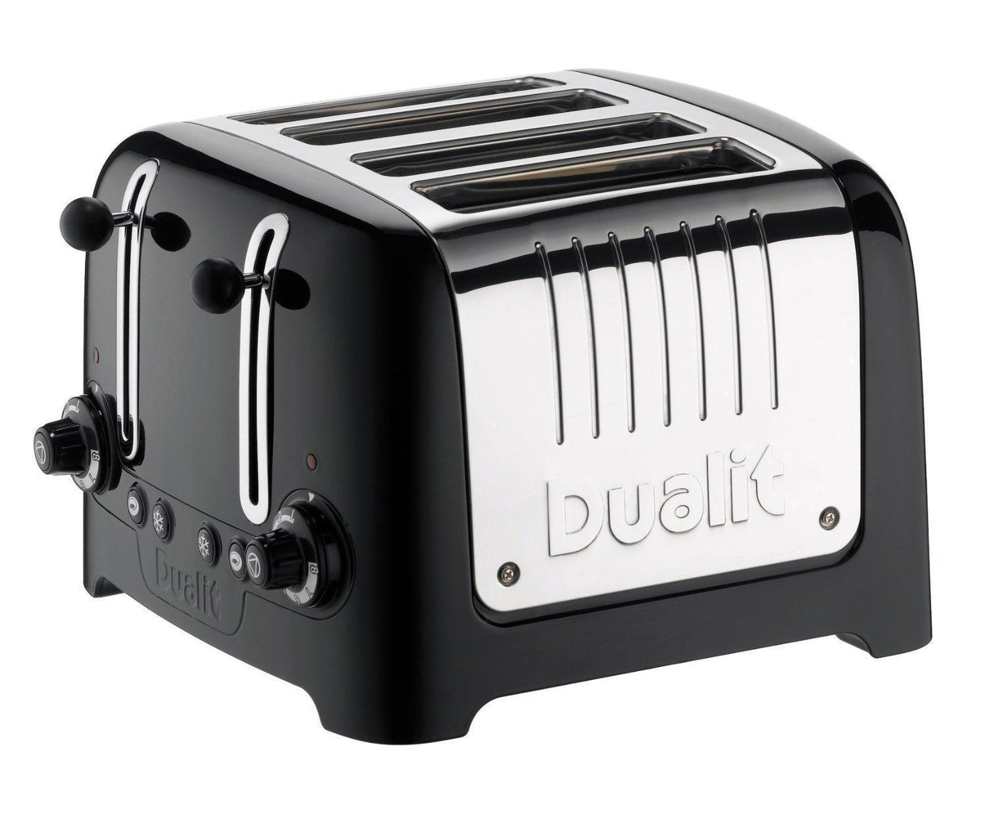 Dualit Lite Toaster Wide Slot 4 Slice Defrost Reheat Bagel Function Peek & Pop