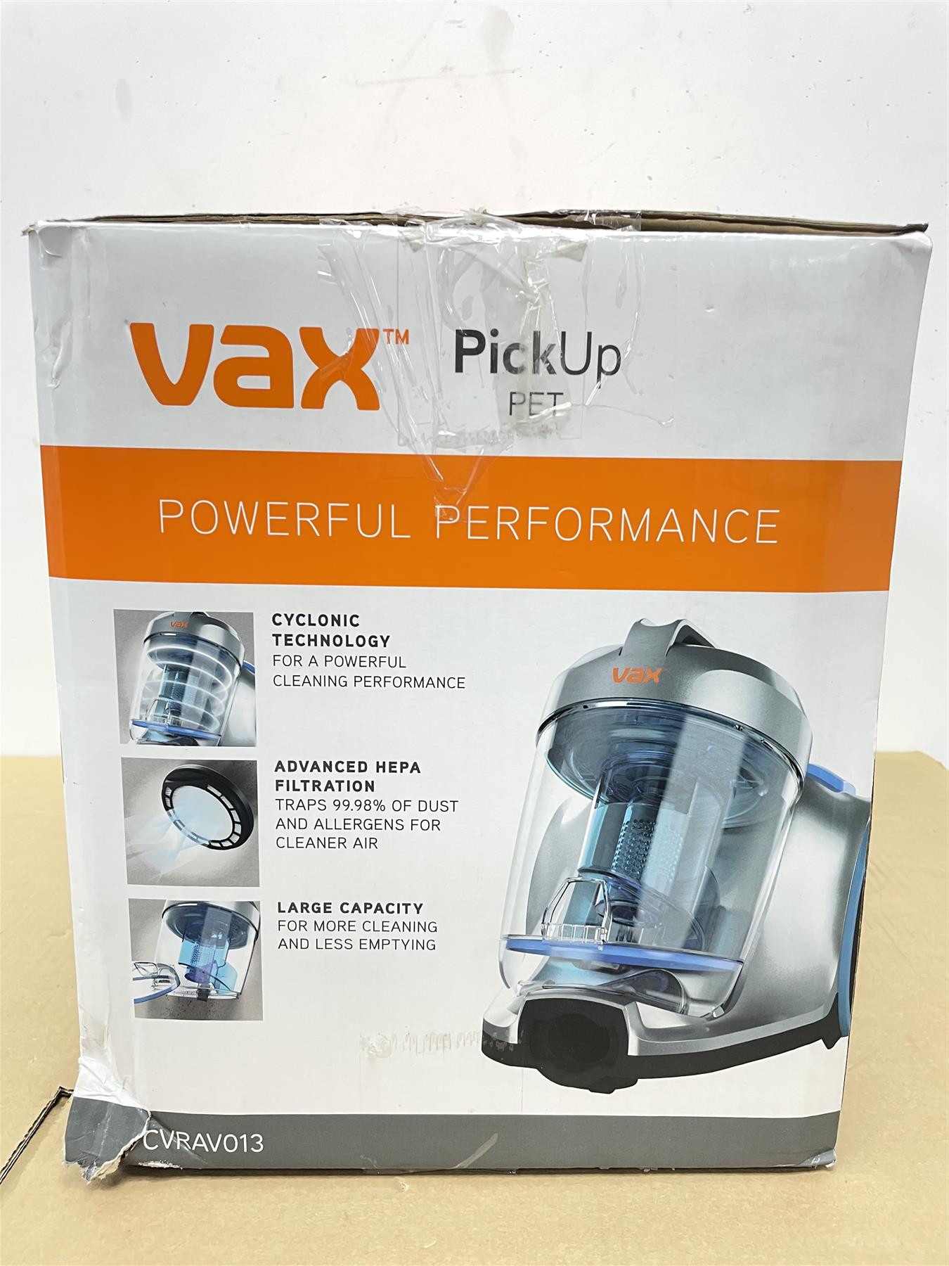 Vax Cylinder Vacuum Cleaner Pet Pick Up CVRAV013 Cyclonic HEPA 13 Corded 800W